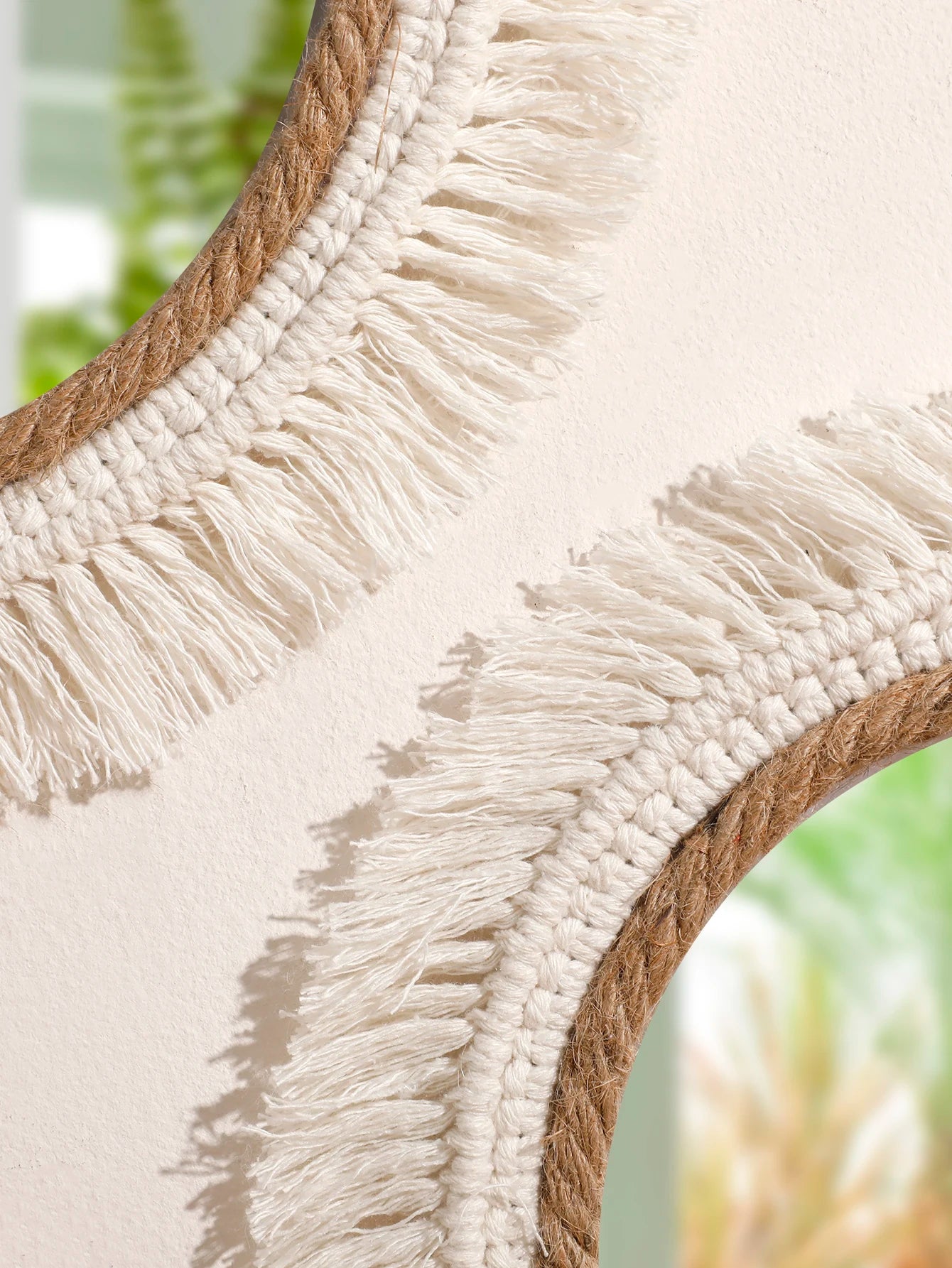 Boho Hand Woven Wall Hanging Tapestry Home Decorative Mirrors Nordic Wall Mirrors Decoration Bedroom Living Room Crafts Decor