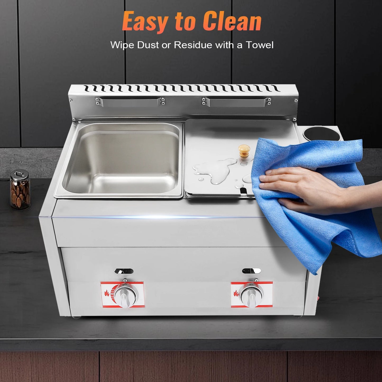 kitchen accessories-Commercial Deep Fryer: Quick Heat-Up, Dual Tank Large Capacity, Efficient and High-Quality Cooking