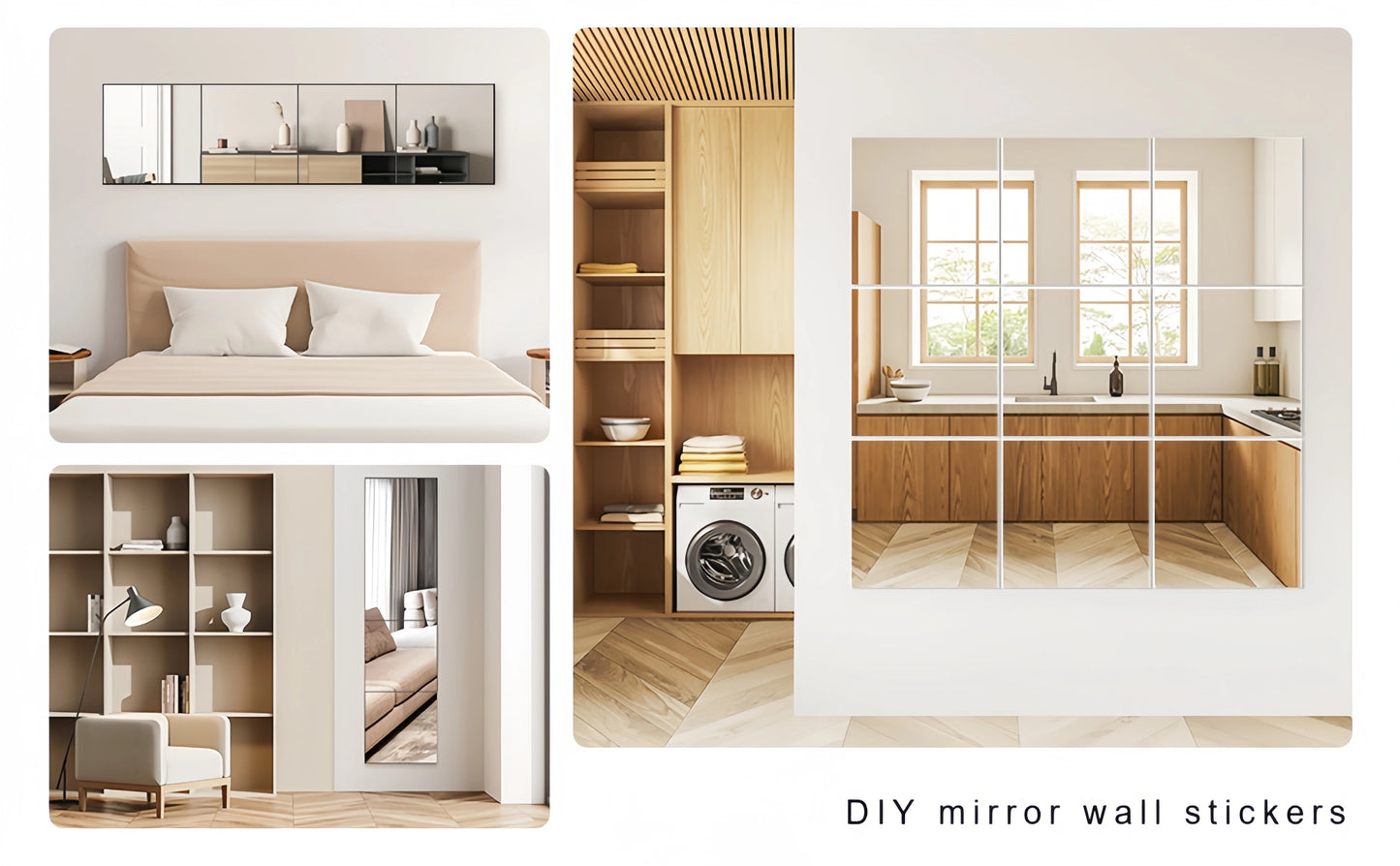 Flexible Acrylic Wall Mirrors Adhesive Mirror Sticker for Home Gym,Bedroom,Bathroom,living Room,Unbreakable Decorative Mirrors