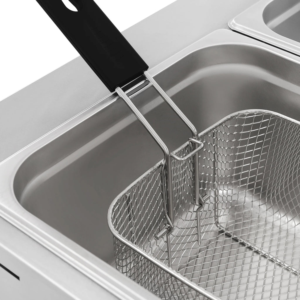 kitchen accessories-Commercial Deep Fryer: Quick Heat-Up, Dual Tank Large Capacity, Efficient and High-Quality Cooking