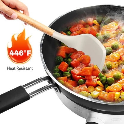 12pcs Silicone Kitchenware Cooking Utensils Set Non Stick Cookware Spatula Shovel Egg Beaters Baking Set with Storage Bucket