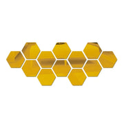 12-Piece Hexagon 3D Mirror Wall Sticker